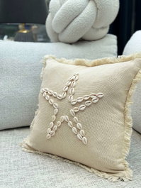 Aberto Design Funda de Cojín Beige DEN006